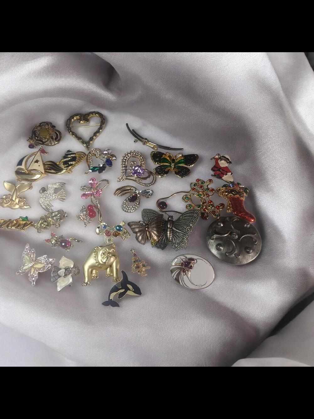 Mixed Gold-Tone and Multicolor Women’s Brooch Pin Set - Picture 1 of 1